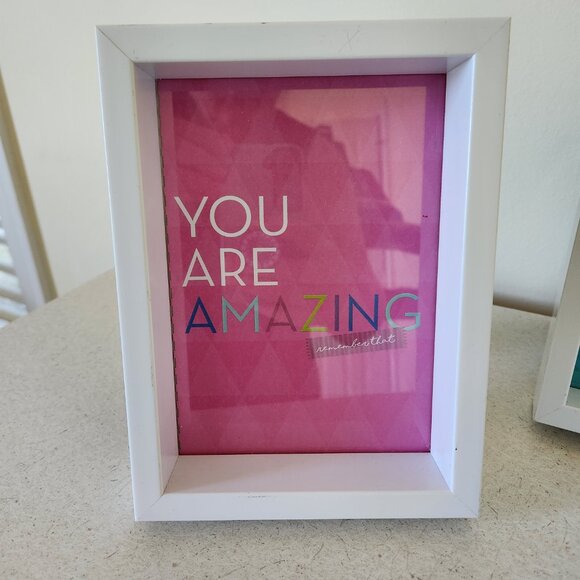 White Rectangle Square Frames with Ledge - Set of 4 - Picture 3 of 10